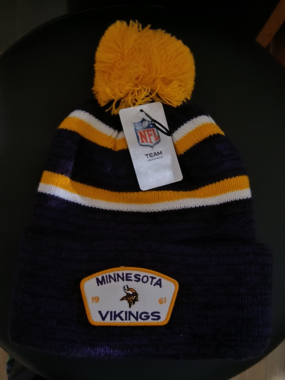 NFL Minnesota Vikings Knit Pom Beanie - Purple & Gold